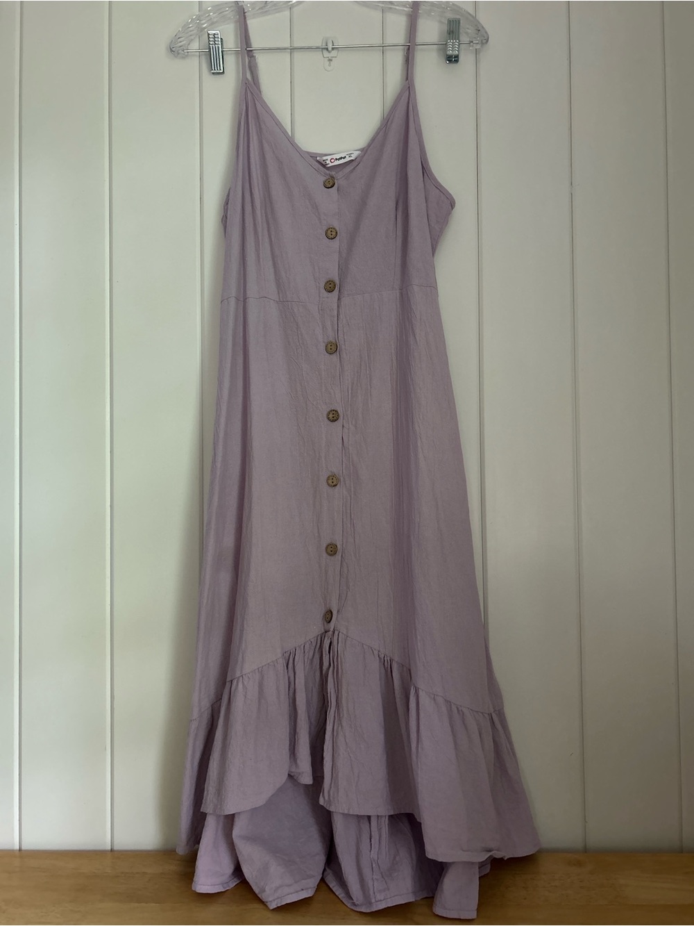 PatPat Dress  Lavender High-Low Button XL tag FITS M to L crepe cotton sundress - Picture 14 of 16